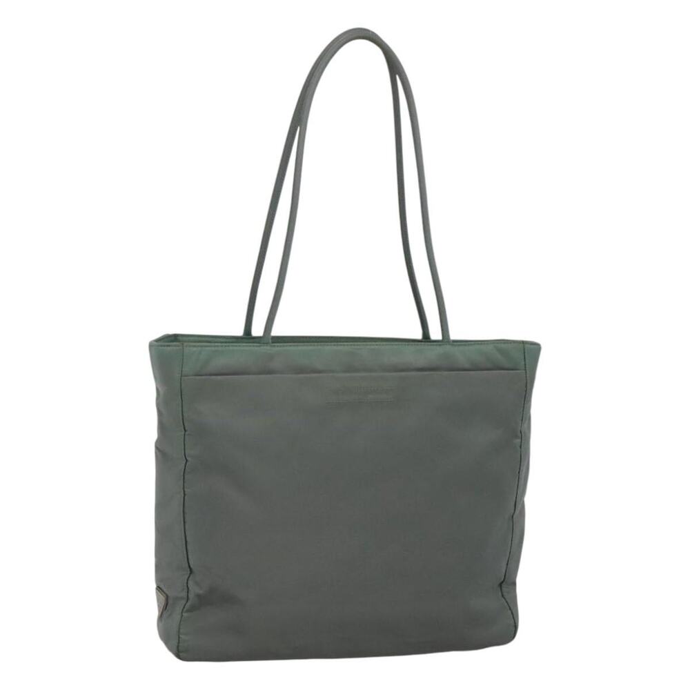 PRADA Tote Bag Nylon Gray Silver